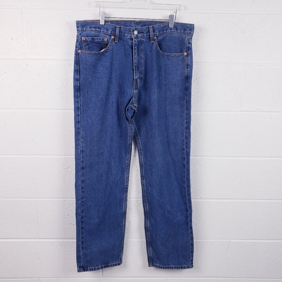 Levi's 505 Regular Stretch Jeans Straight Leg Light Wash Men's 36 x 32 - Picture 1 of 9